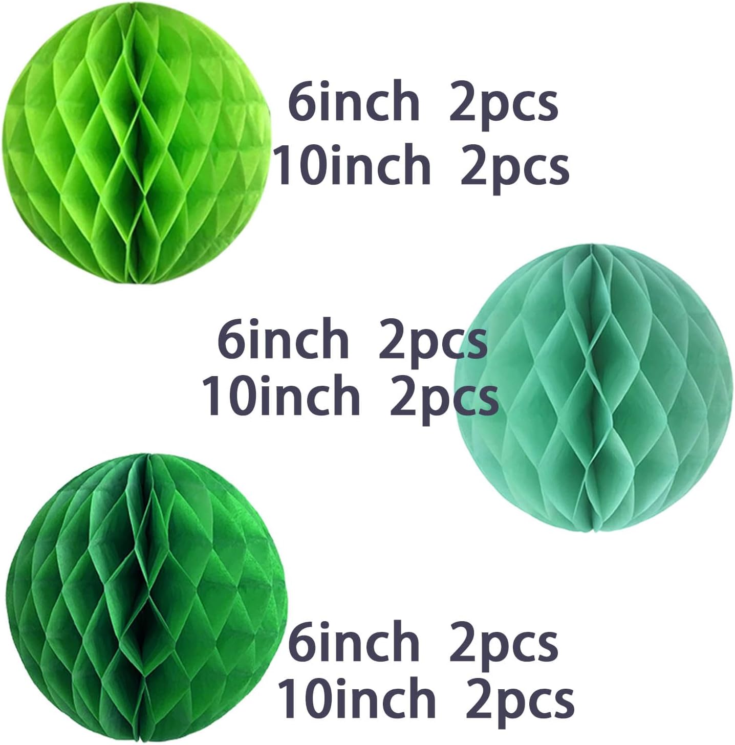 Xiksxitn Green Paper Honeycomb Balls 12 Pack
