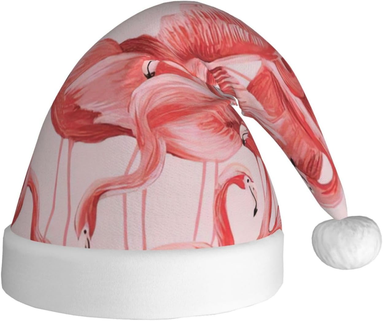 Flamingo Print Personalized Santa Hat for Women Adult
