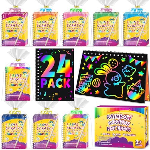 Pigipigi Kids 24-Pack Scratch Art Party Favors Set