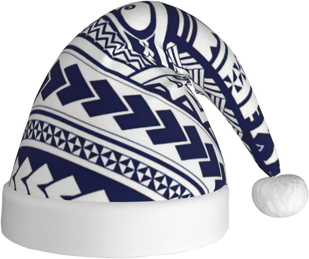 QINZHENG Blue Polynesian Tribal Santa Hat for Women