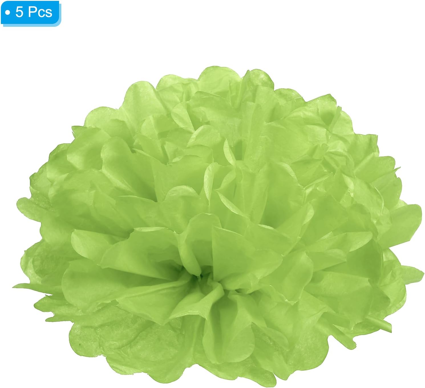 PATIKIL 8 Inch Lime Green Tissue Pom Poms Flowers 5 Pack