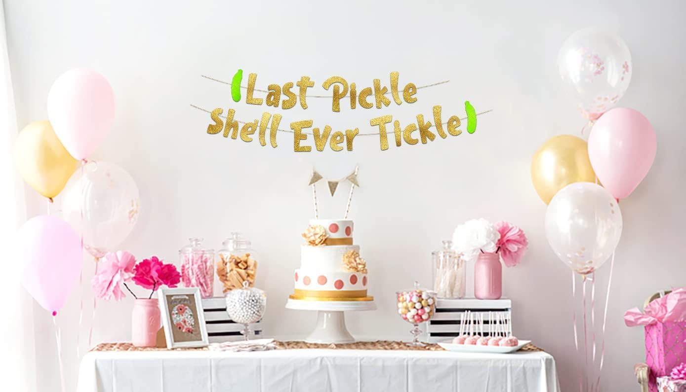 Glitzy Gold Bachelorette Banner with Pickle Text