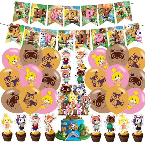 Animal Crossing Themed Birthday Decorations Set