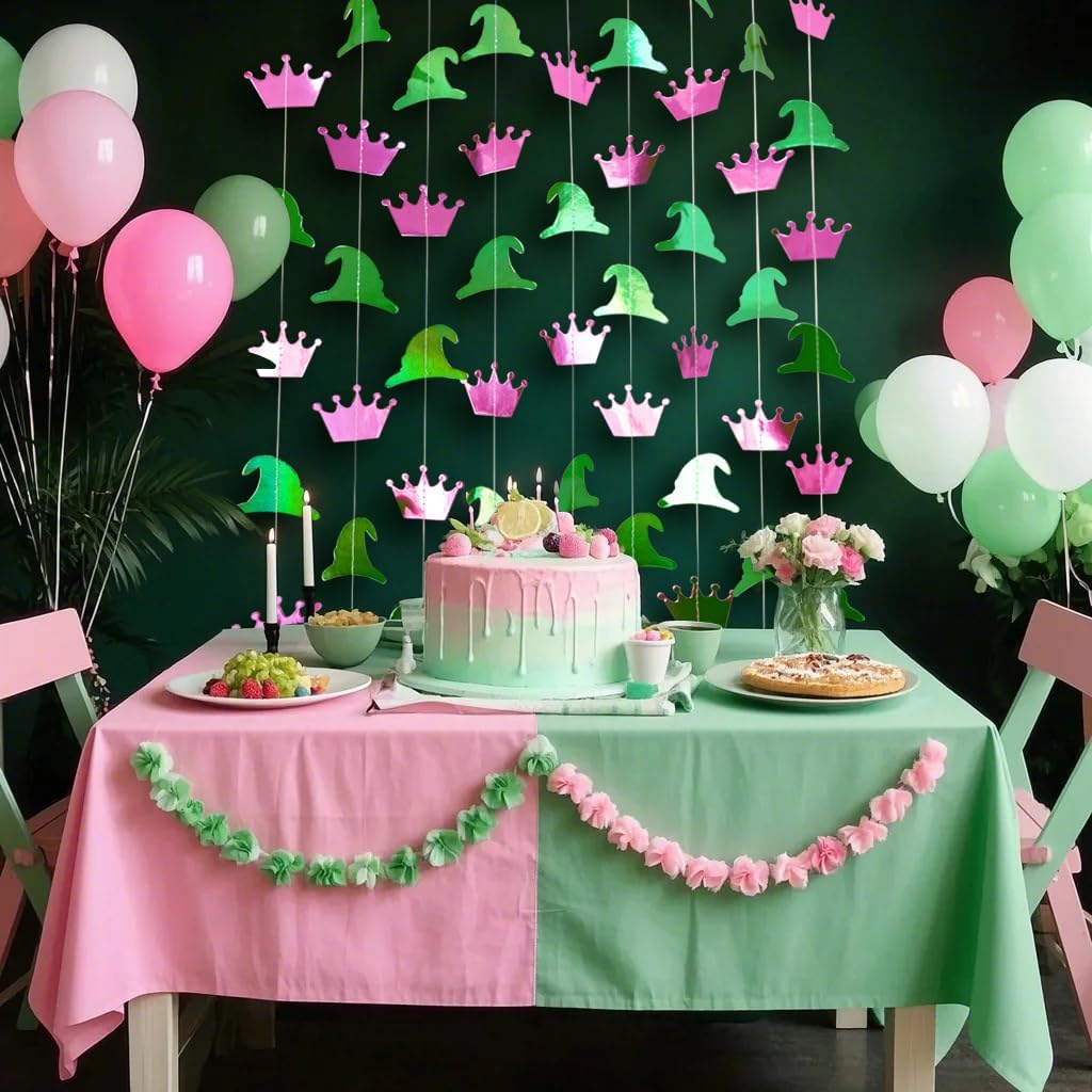 394 Ft Shiny Green Pink Witch Themed Party Garland