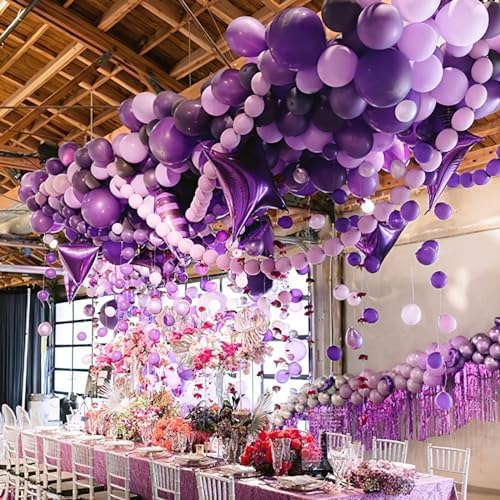 PartyWoo Pastel Purple Balloons 127 Pcs Decor Kit