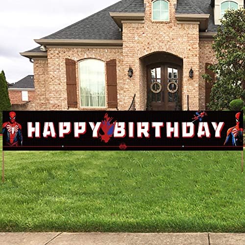 Spiderman Birthday Banner 98x16ft Decor