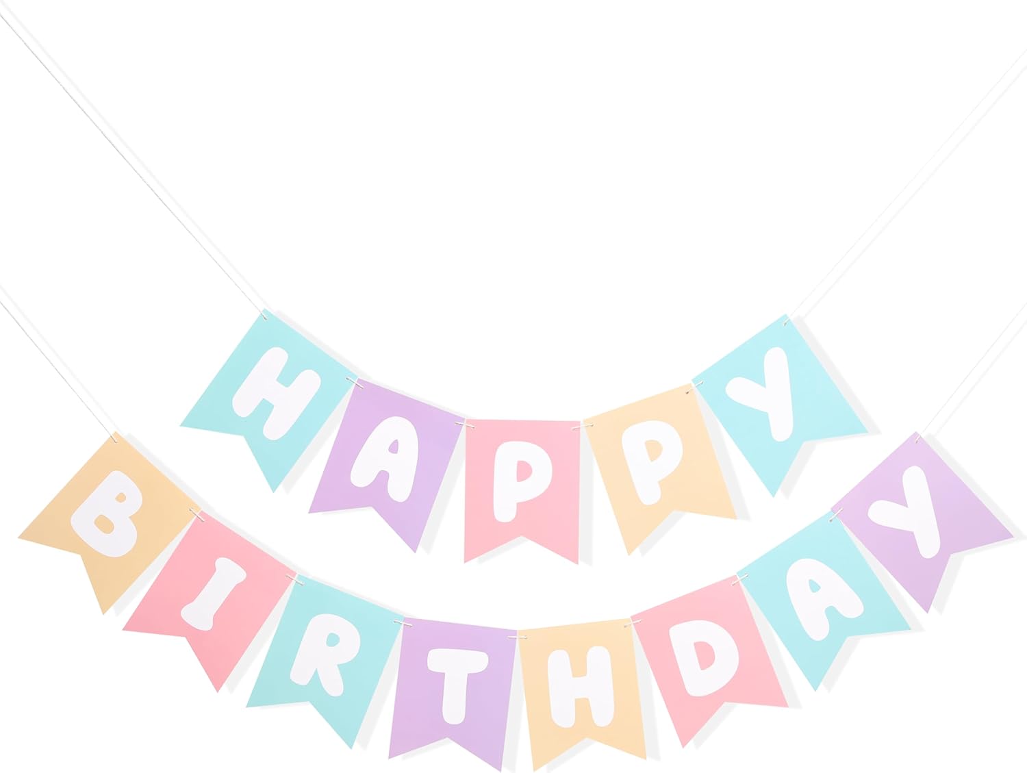 Pastel Rainbow Happy Birthday Banner - 78 x 57