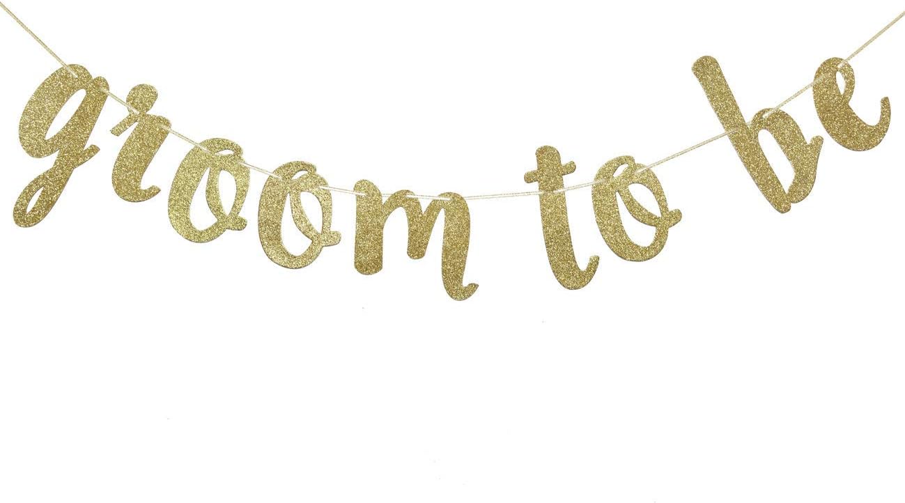 Qttier Gold Glitter Groom to Be Banner