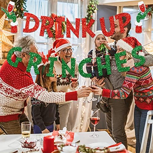Drink Up Grinches Banner Christmas Decor