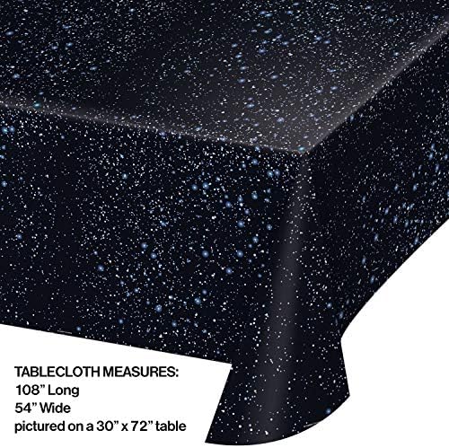 Creative Converting Space Blast Tablecover 54x108 Black