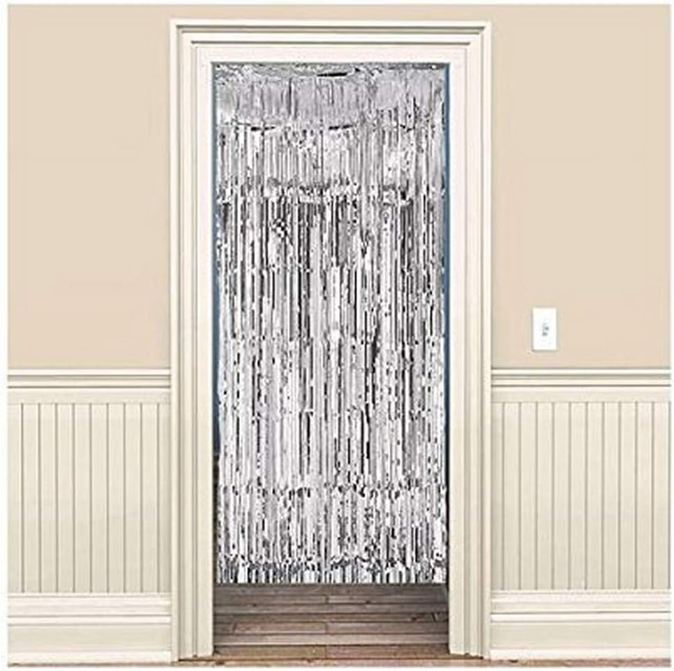 Stunning Silver Foil Metallic Curtain 3 x 8