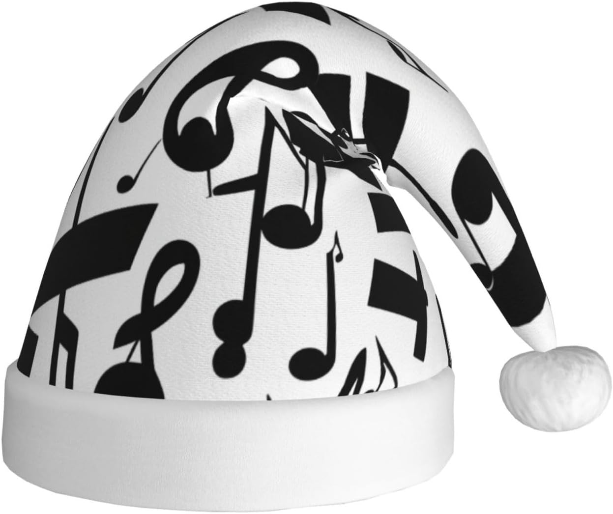 QINZHENG Black Music Note Santa Hat for Women
