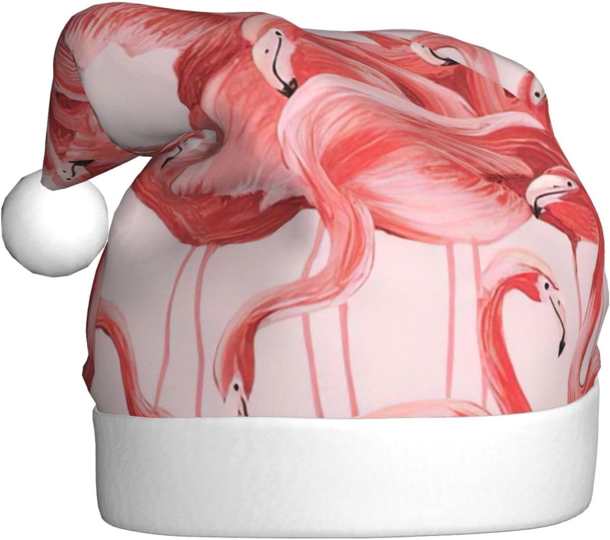 Flamingo Print Personalized Santa Hat for Women Adult
