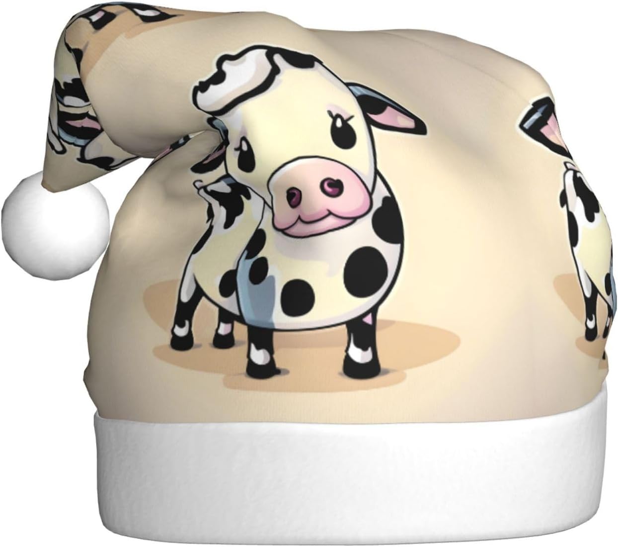QinZheng Cartoon Milk Cow Santa Hat