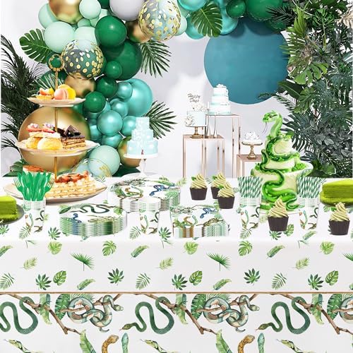 Snake Party Tablecloth - 3 Pack Jungle Theme Table Cover