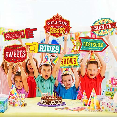 KATUMO Carnival Decorations 11 Pcs Circus Party Signs