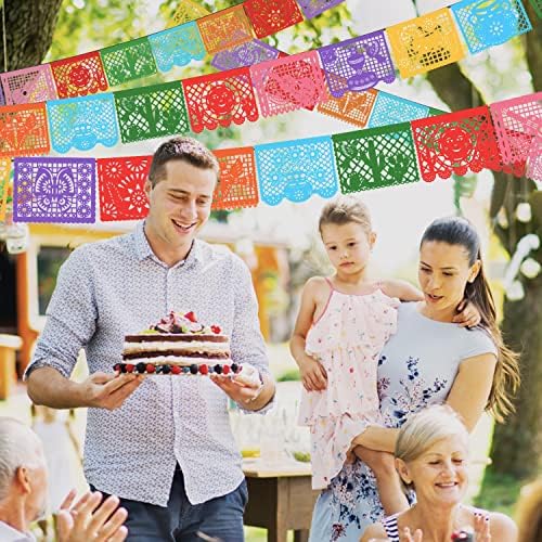 6 Packs Mexican Banners 22ft x 6 Plastic Fiesta Decorations