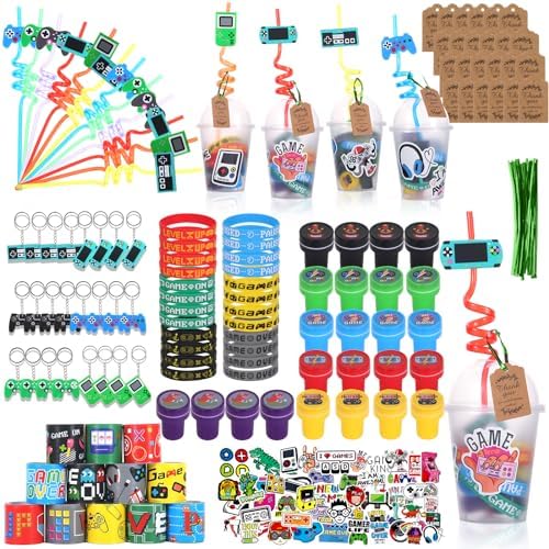 LiYiQ 292 Pcs Video Game Party Favors Set