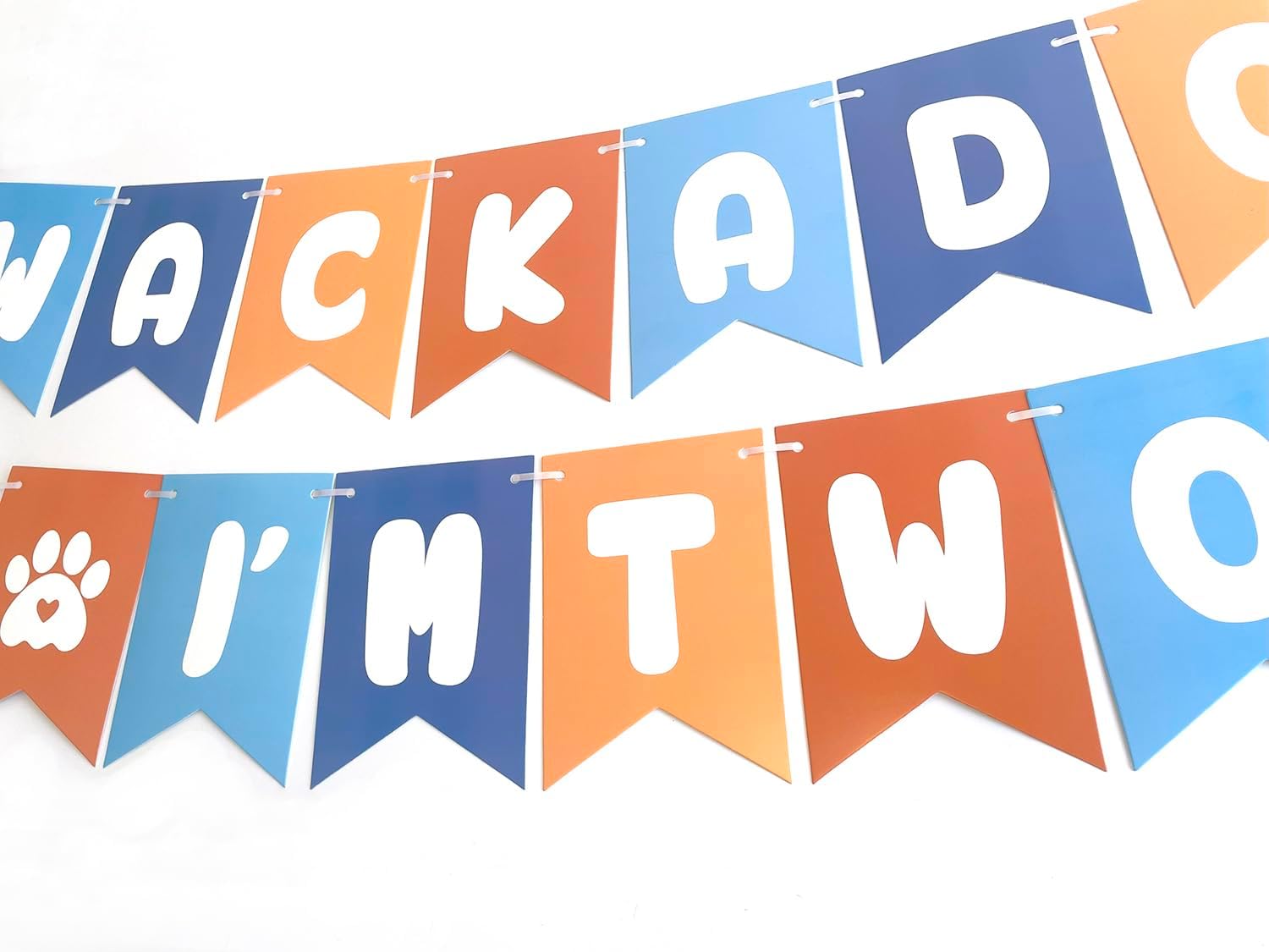 Blue Orange 2nd Birthday Decor Banner Set