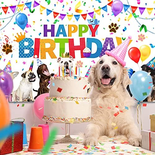 Tatuo Dog Happy Birthday Backdrop Banner
