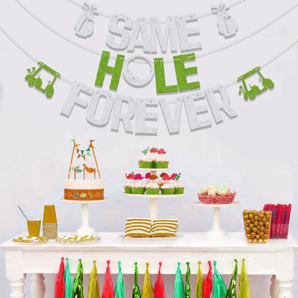 Golf Themed Same Hole Forever Banner Decor