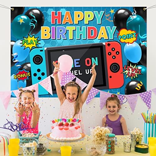 Happy Birthday Gaming Banner - Video Game Party Decor