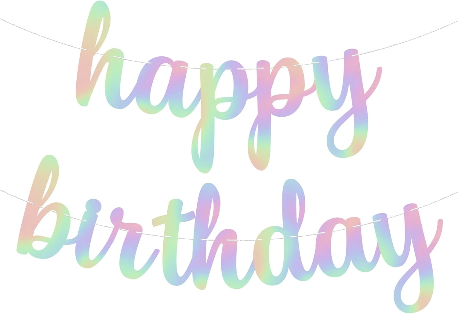 KatchOn Iridescent Happy Birthday Banner 10 Feet