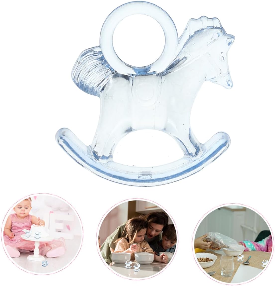 24pcs Acrylic Rocking Horse Decorations for Baby Shower