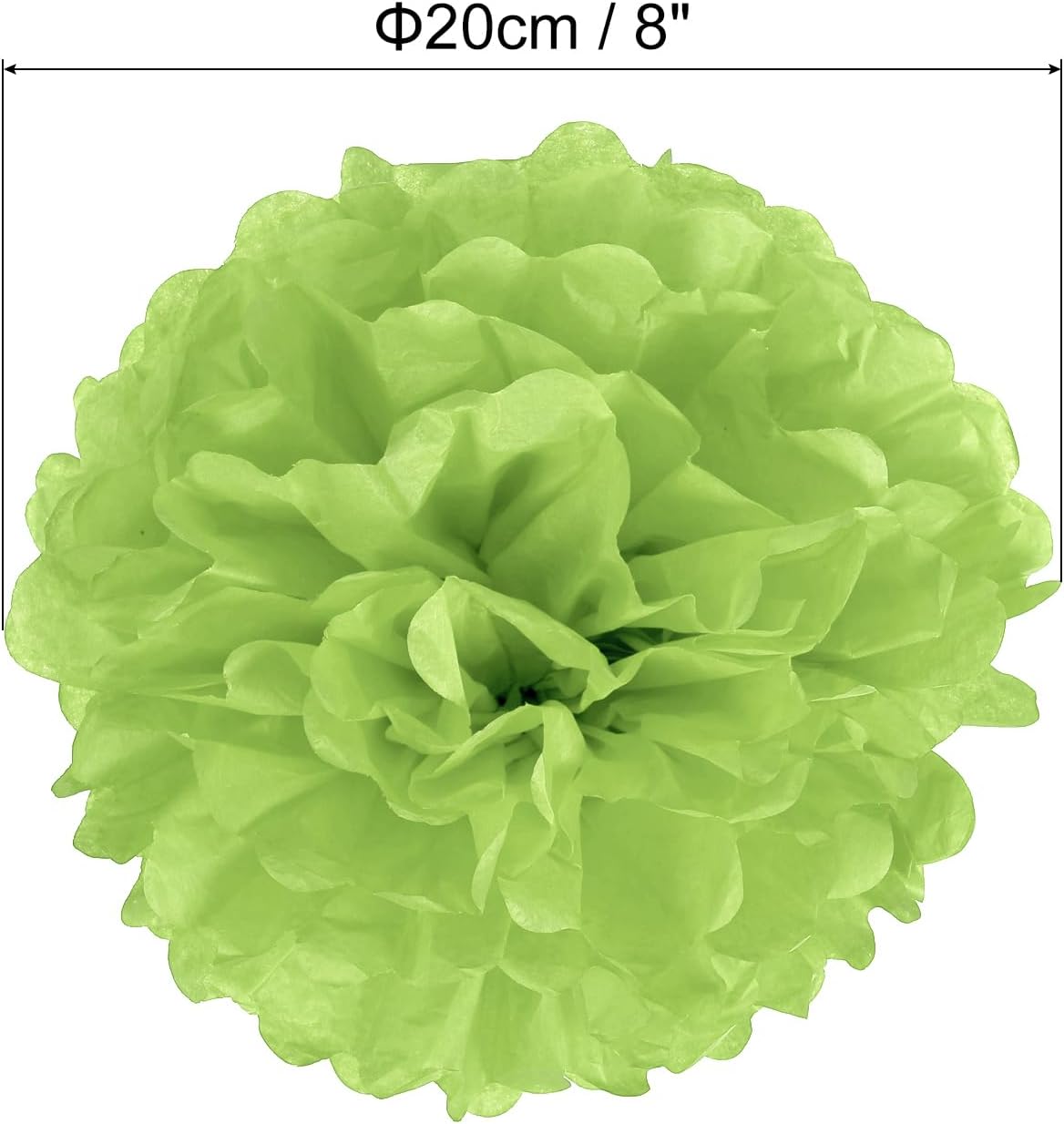 PATIKIL 8 Inch Lime Green Tissue Pom Poms Flowers 5 Pack