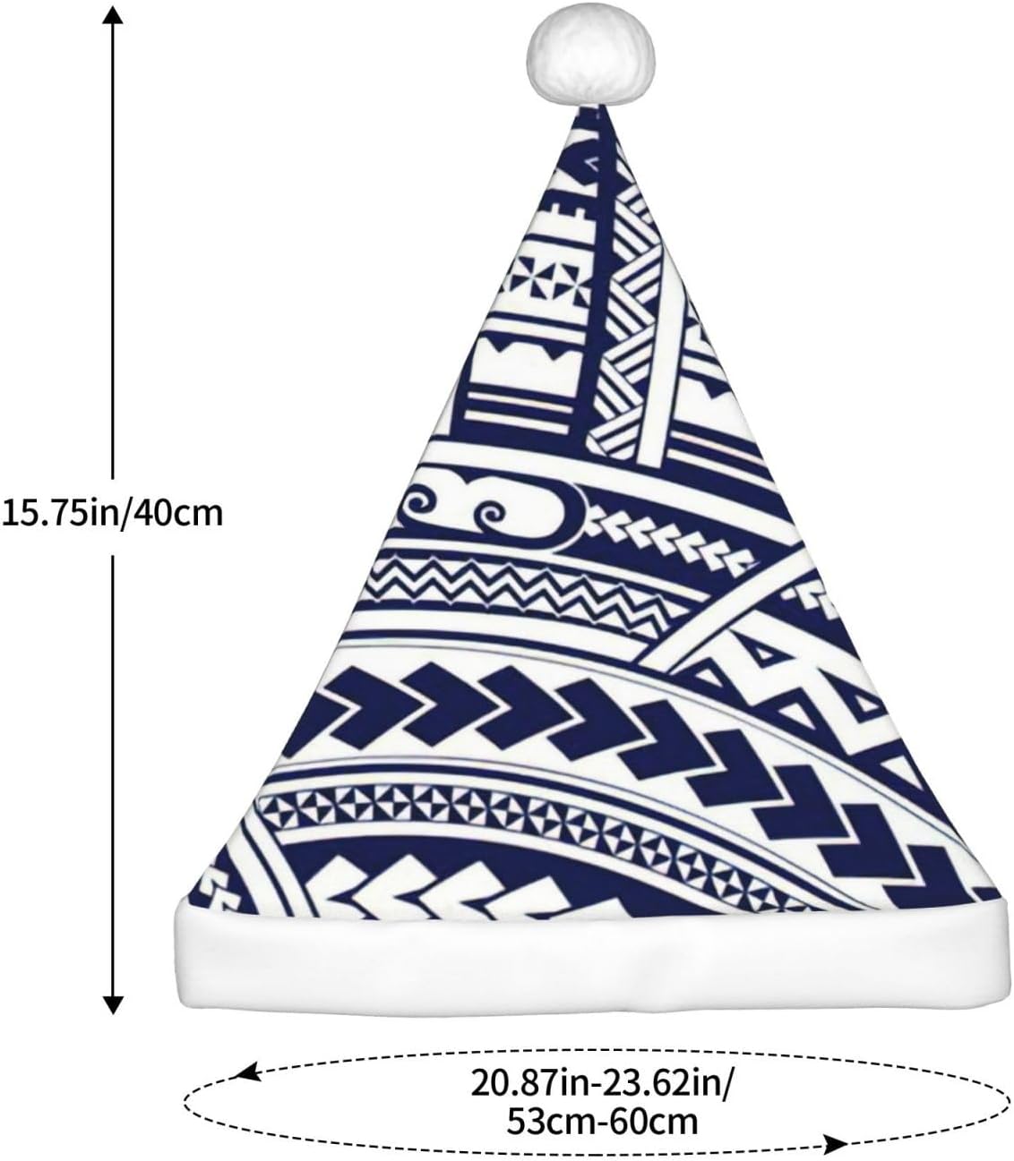 QINZHENG Blue Polynesian Tribal Santa Hat for Women