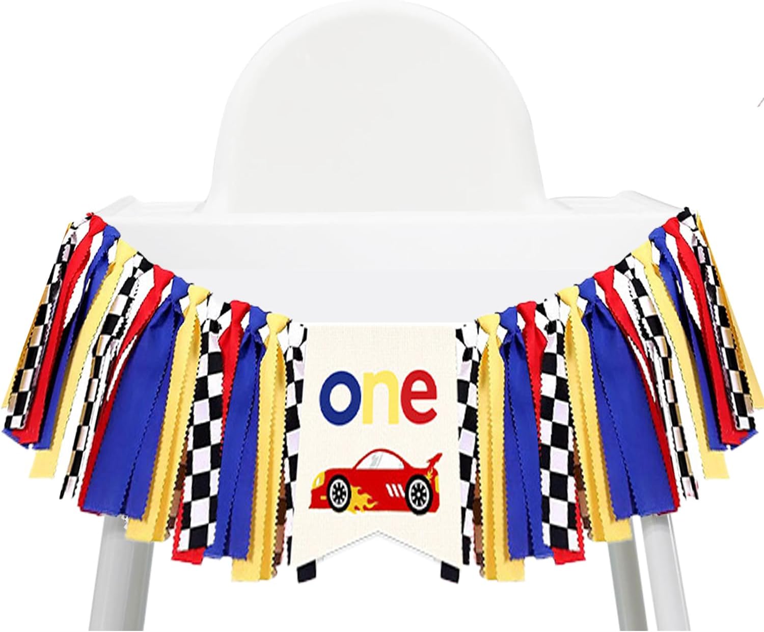Race Car High Chair Banner Decor 1st Birthday