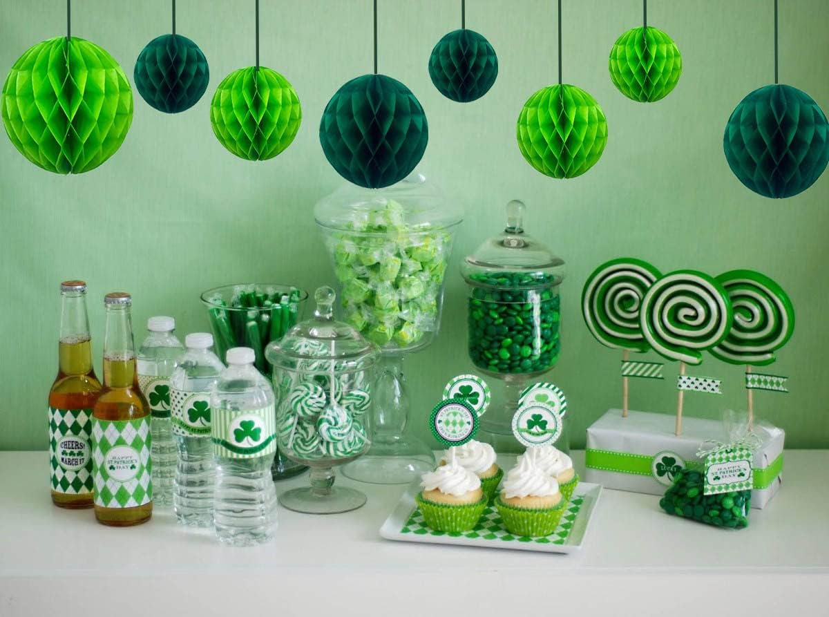 ZOOYOO 12Pcs Honeycomb Balls Decorations Green