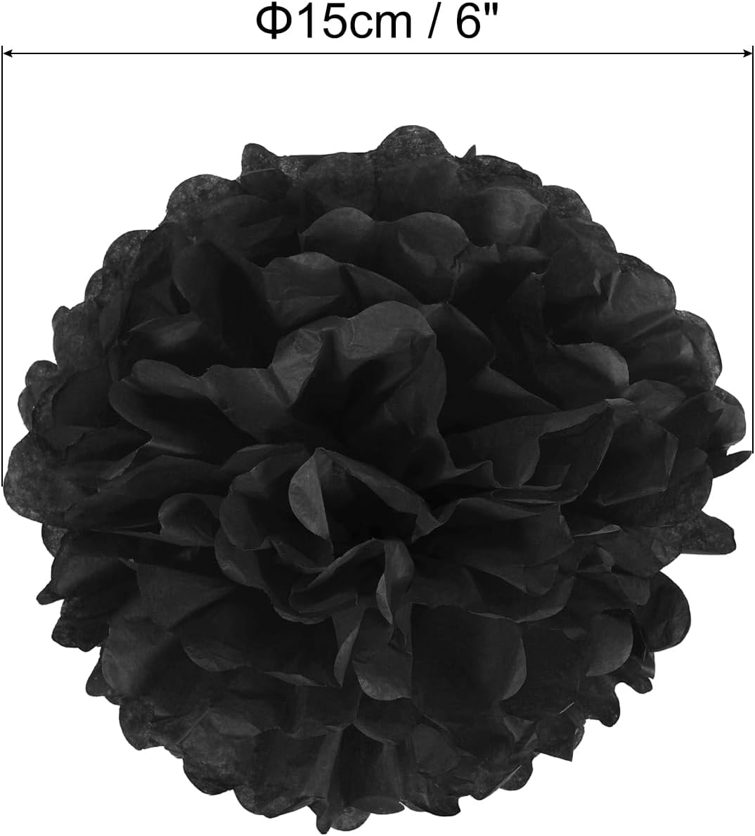 PATIKIL 6 Inch Black Tissue Pom Poms 10 Pack
