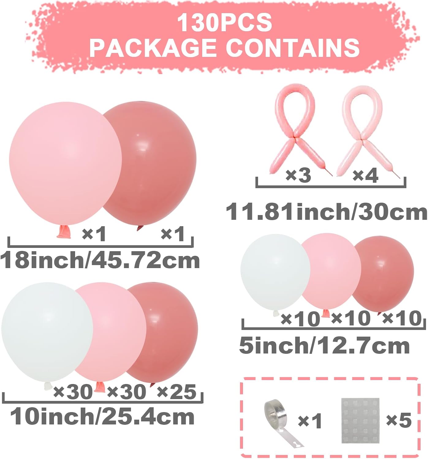 Pink Bow Balloon Arch Kit 130 PCS Coquette Decorations