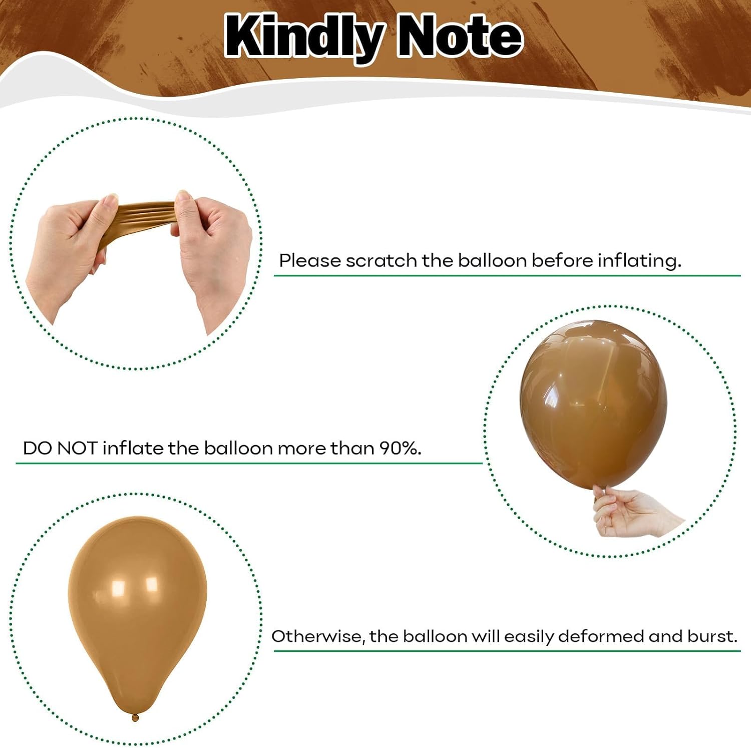 Green Brown Balloons 60 Pcs for Birthday Party Decorations