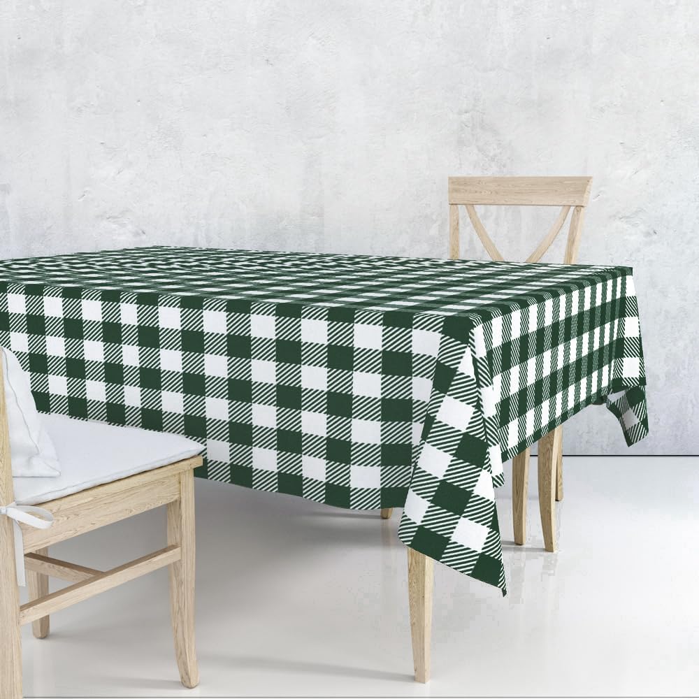 3 Pack Blackish Green Gingham Tablecloths for Parties