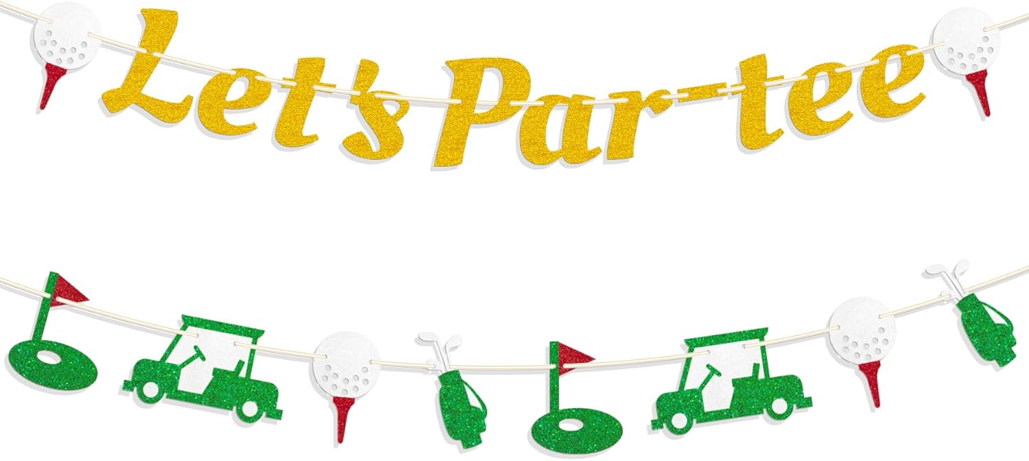 Golf Themed Birthday Banner with Pre-Strung Rope