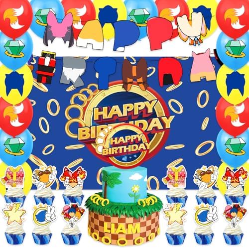 42Pcs Sonics Themed Party Supplies Pack