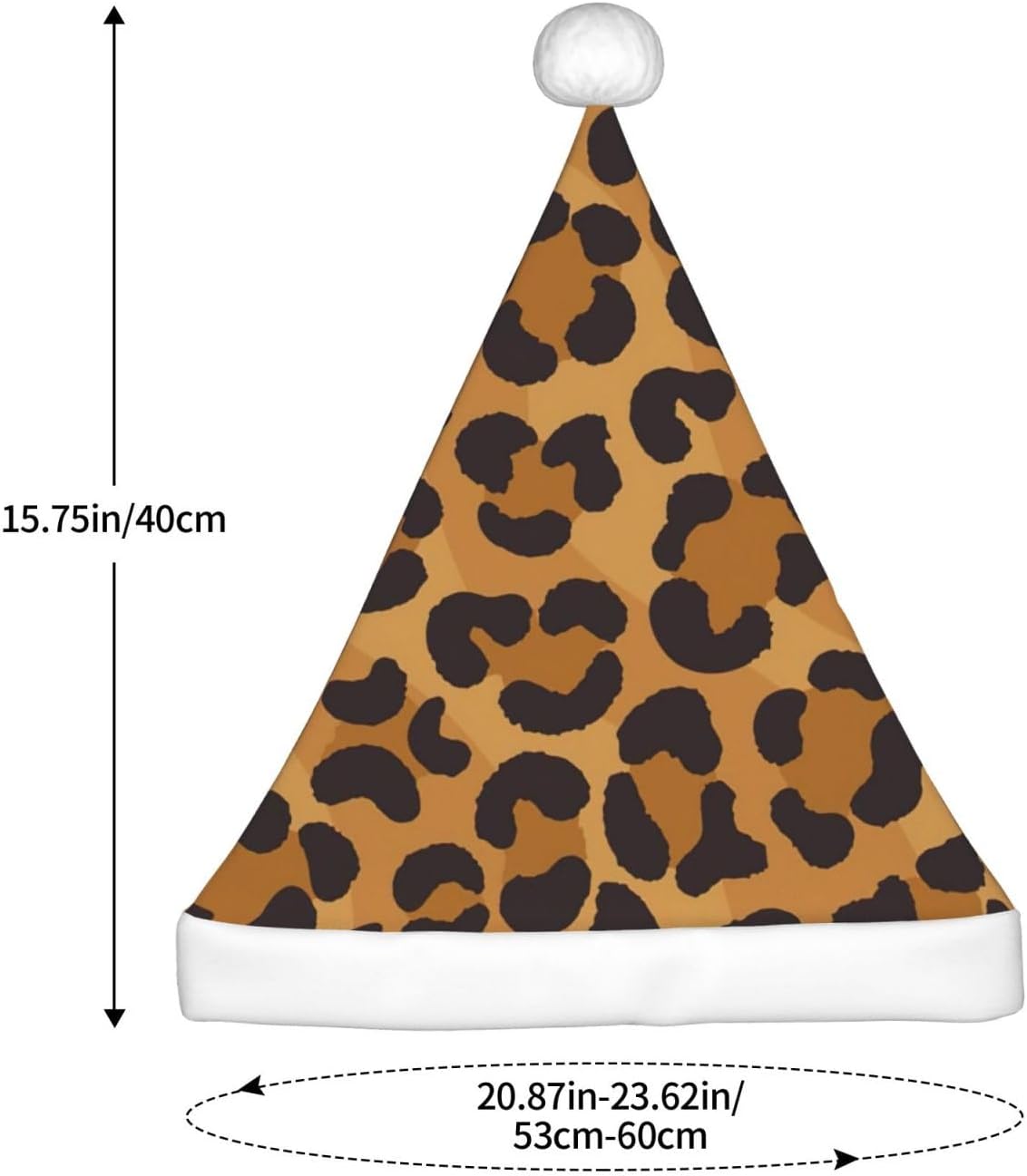 QINZHENG Yellow Leopard Print Santa Hat for Women Adult