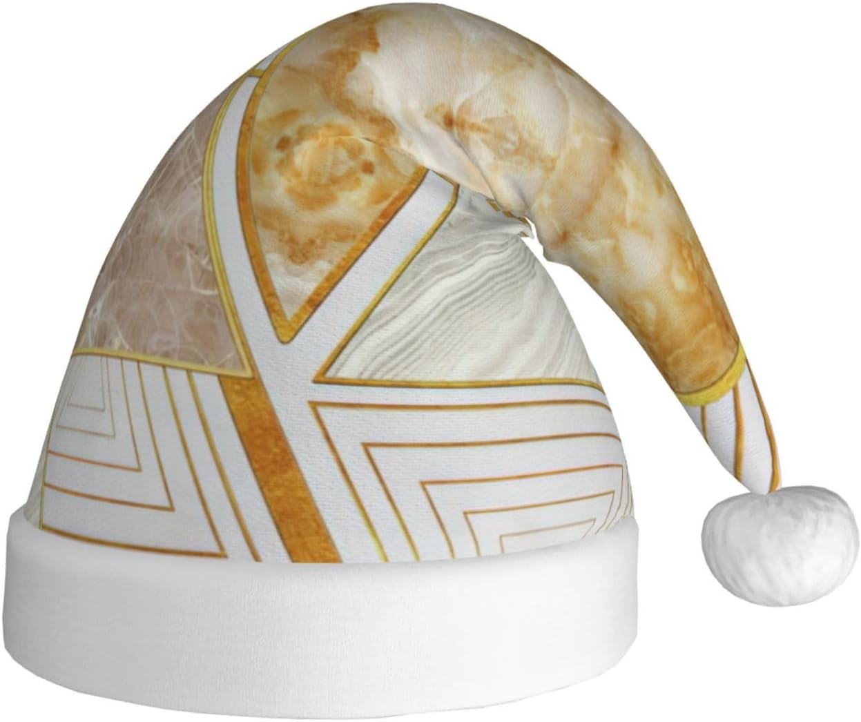 QINZHENG Abstract Geometric Santa Hat for Women