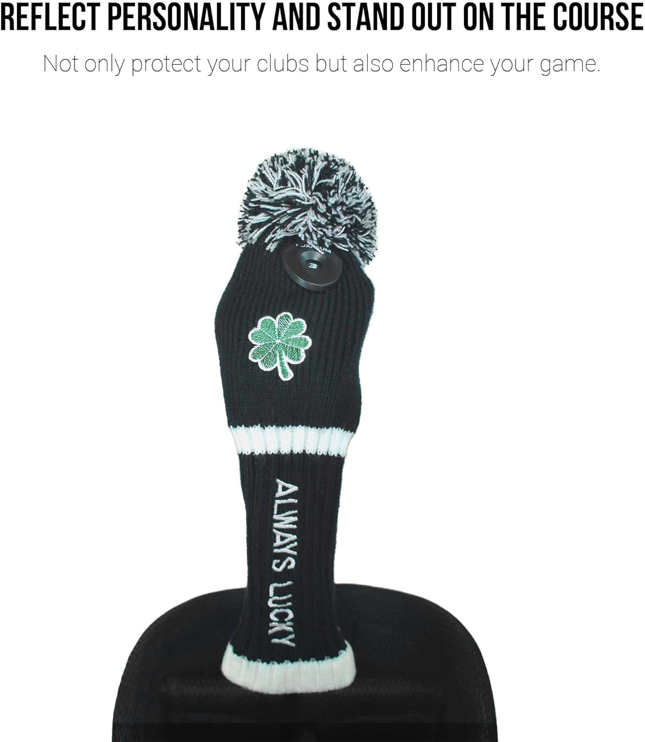Golf Club Head Covers Set with Clover Embroidery