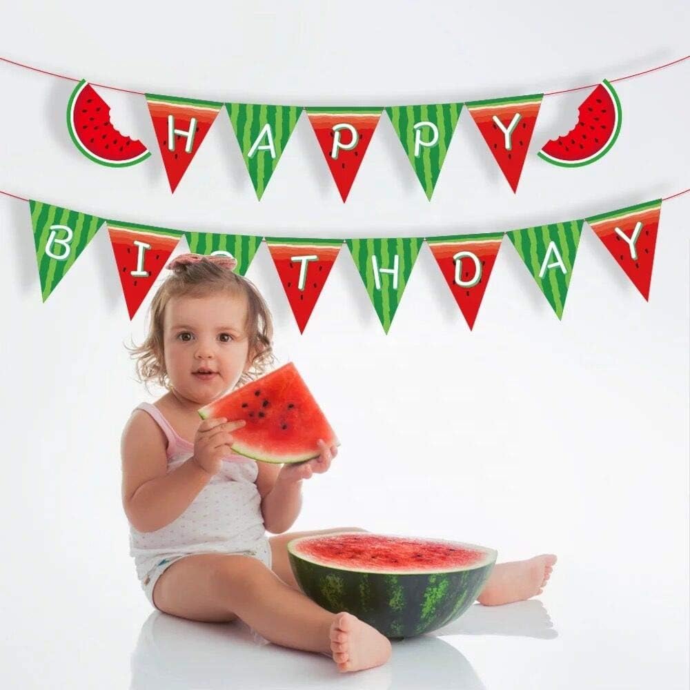 One In A Melon Birthday Banner Decorations