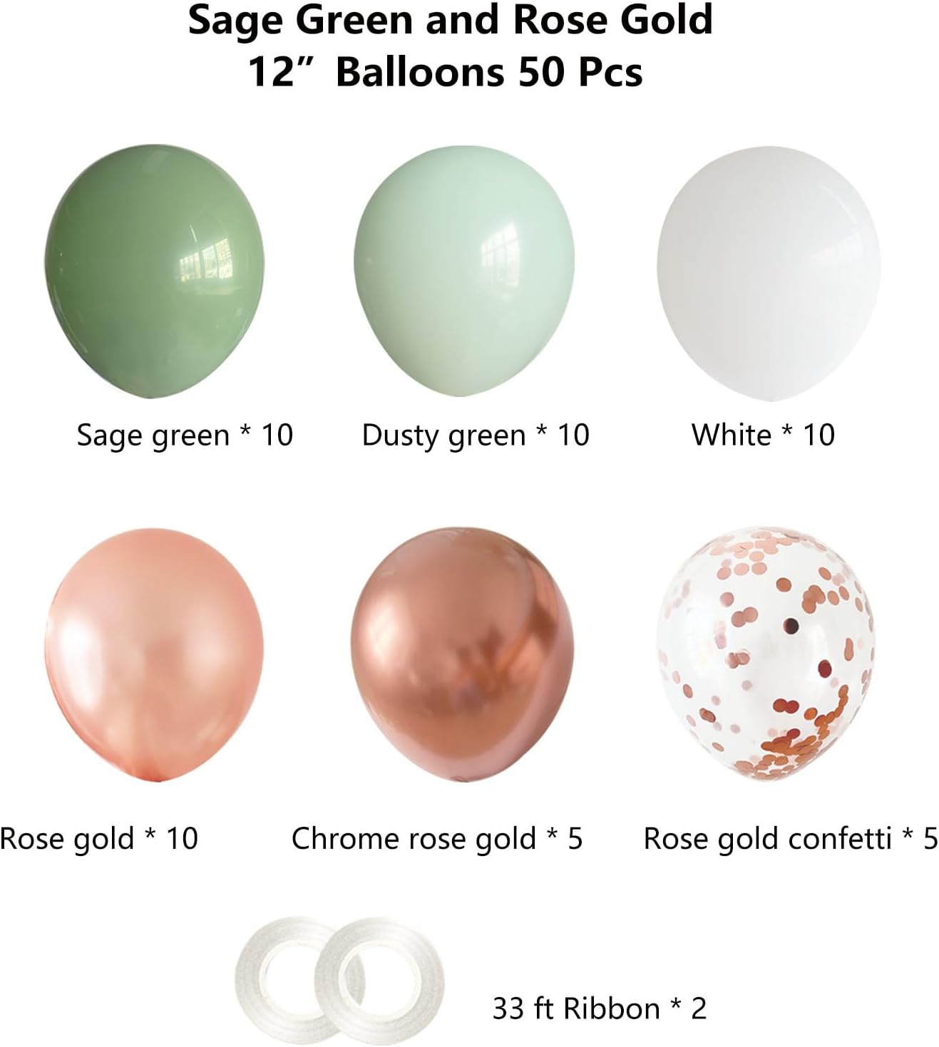 ANSOMO 12 Inch Balloons 50 Pcs Party Decorations