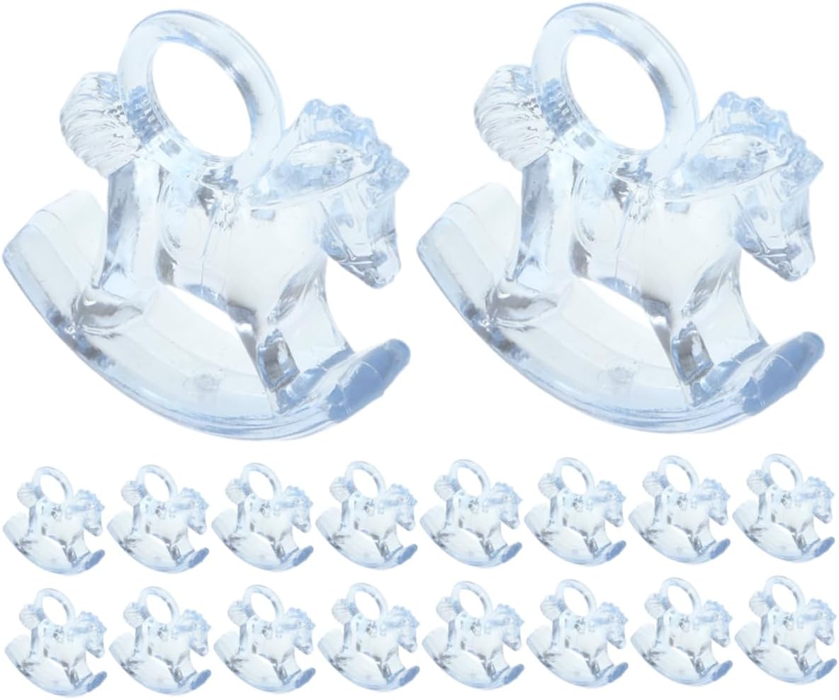 24pcs Acrylic Rocking Horse Decorations for Baby Shower