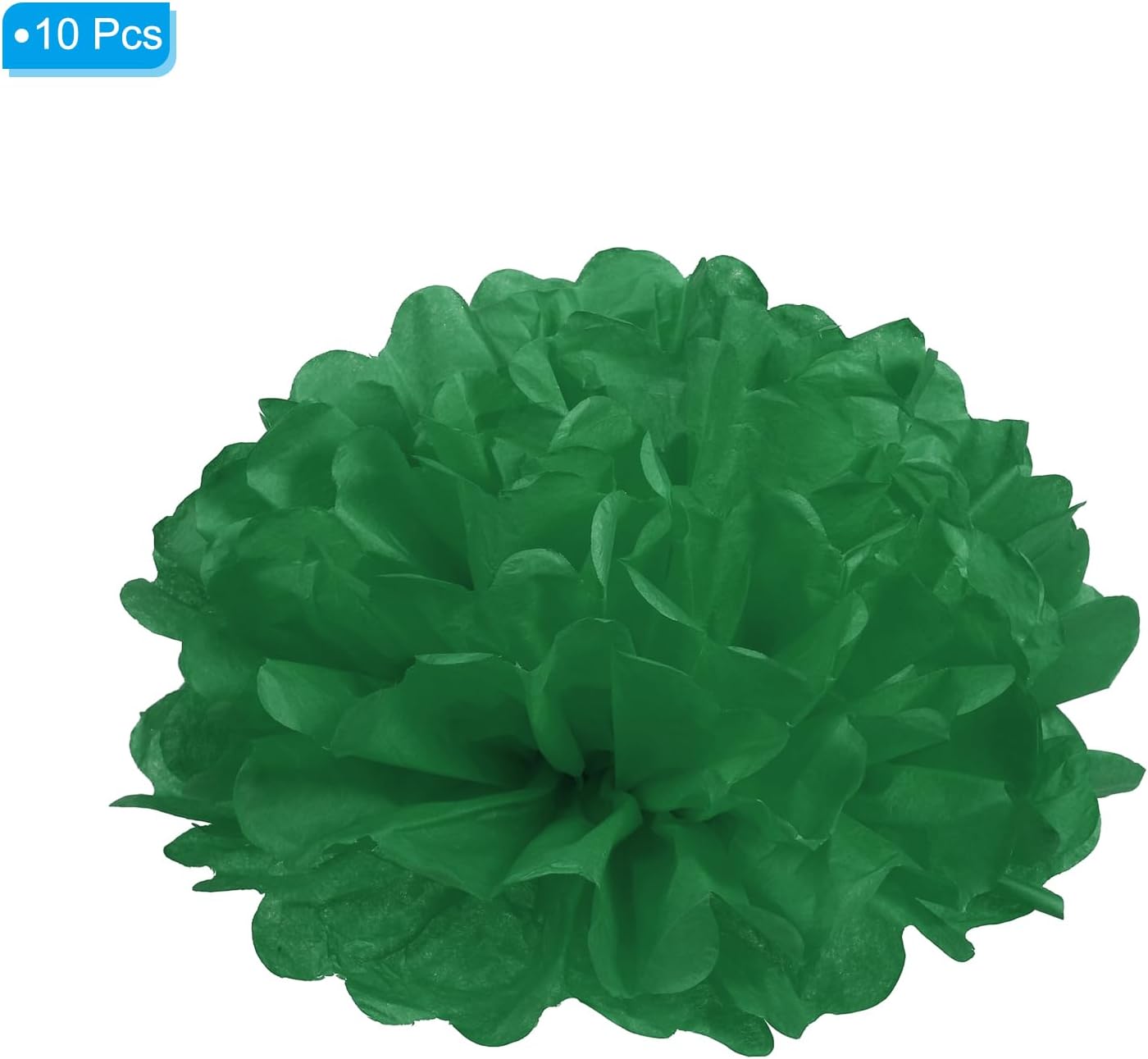 PATIKIL 8 Inch Tissue Pom Poms Flowers 10 Pack Dark Green