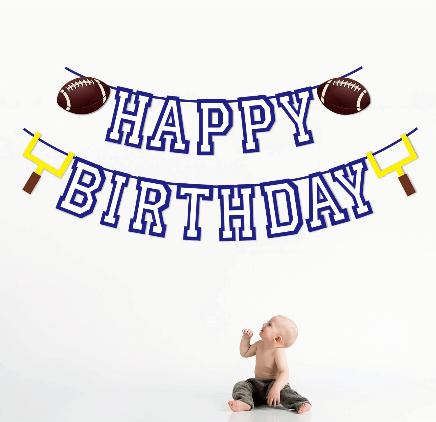 Football Birthday Banner Set with Flags and Bunting