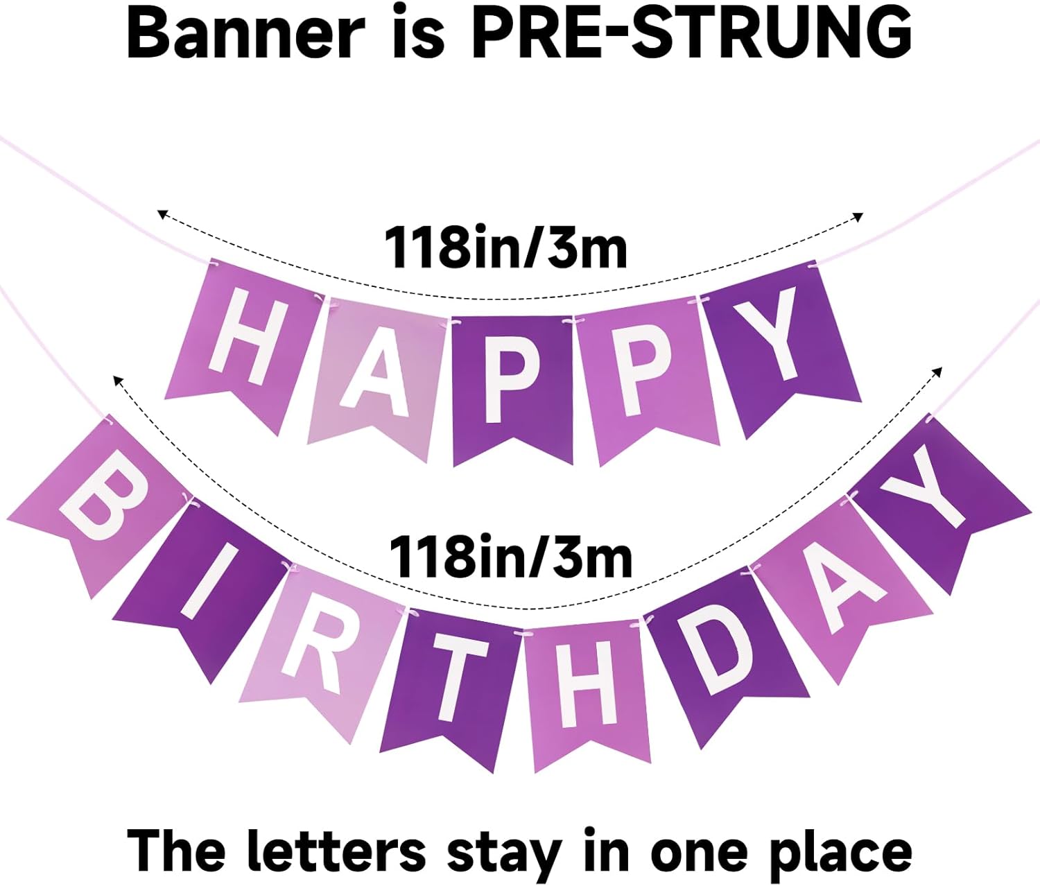 Purple Happy Birthday Banner Decorations