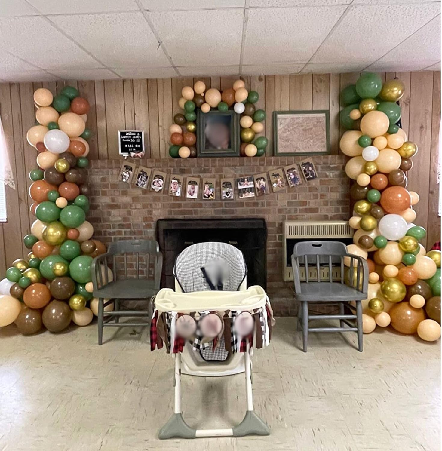 Green Brown Balloons 60 Pcs for Birthday Party Decorations