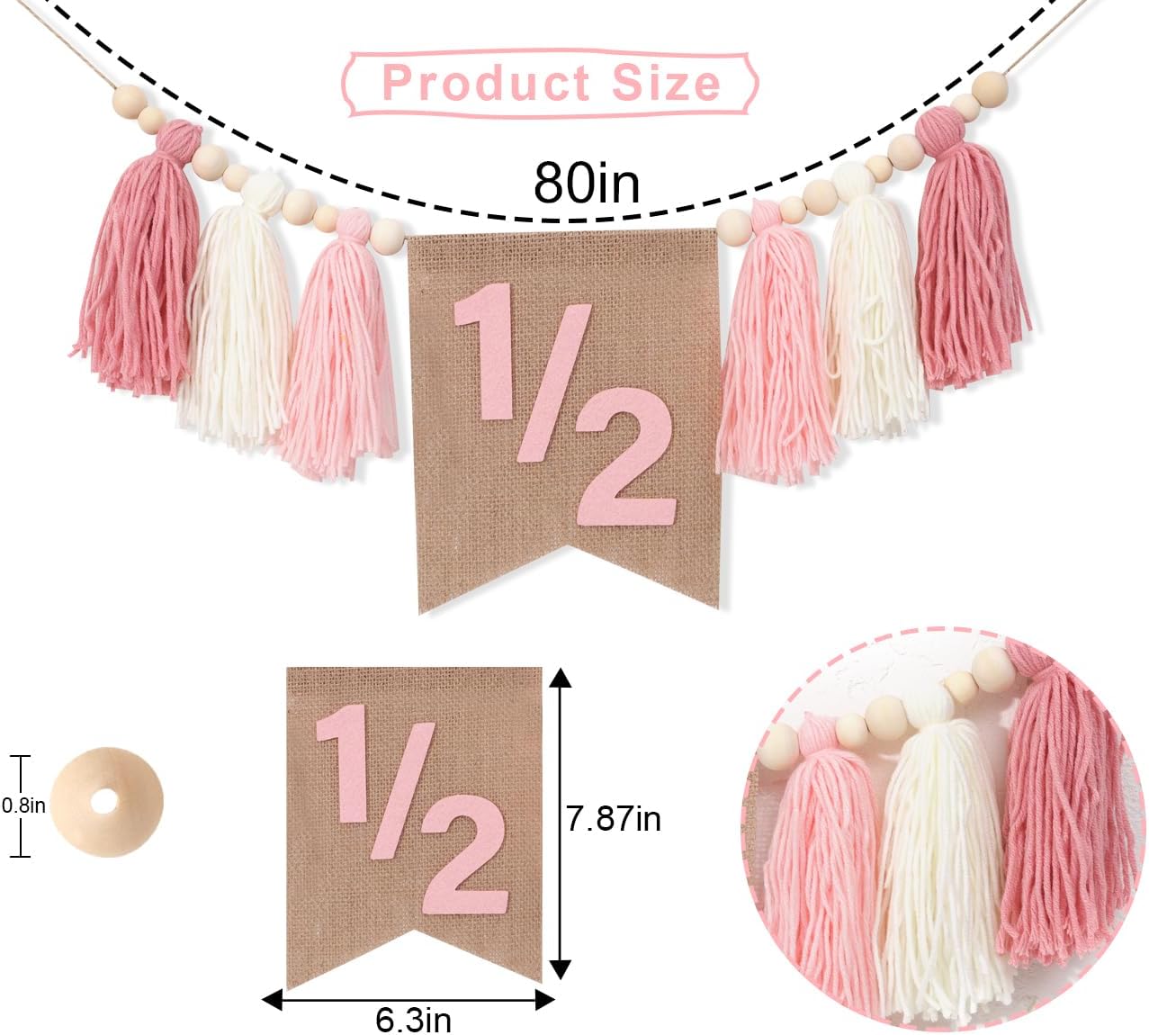 Wawuo Pink 12 Birthday High Chair Banner