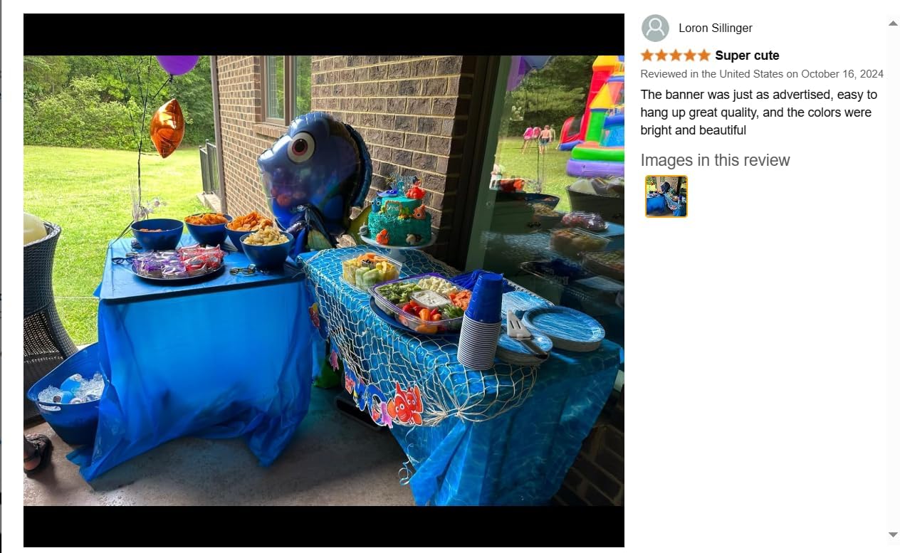 Finding Nemo Two Banner - Ocean Theme Party Decorations